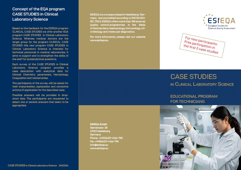 Link to the flyer CASE STUDIES in Clinical Laboratory Science Spanish